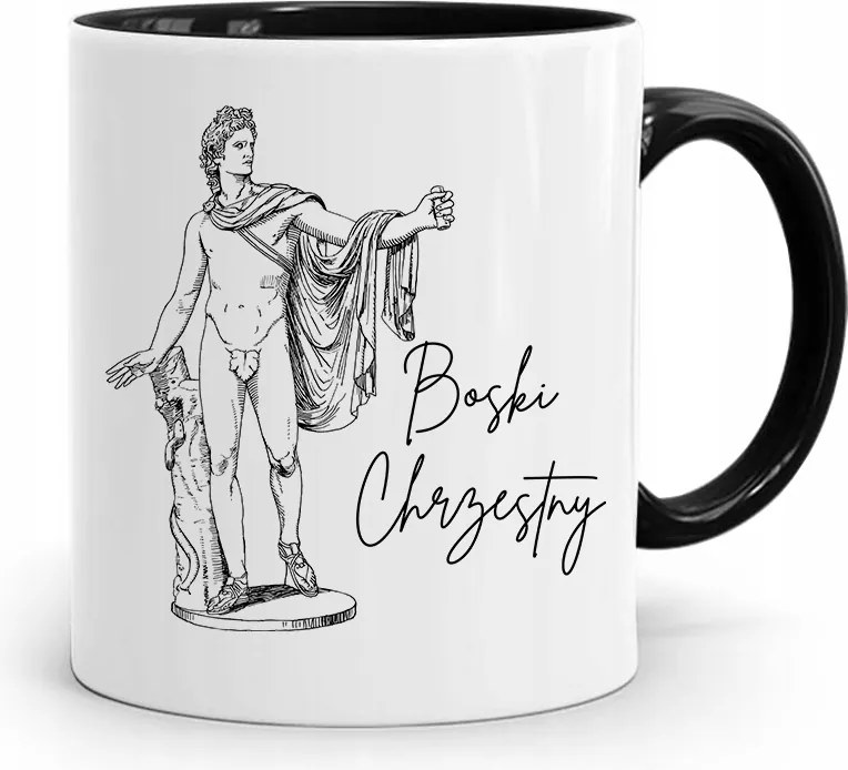 Keresztelői Bögre Fekete Ajándék fényképes nyomattal