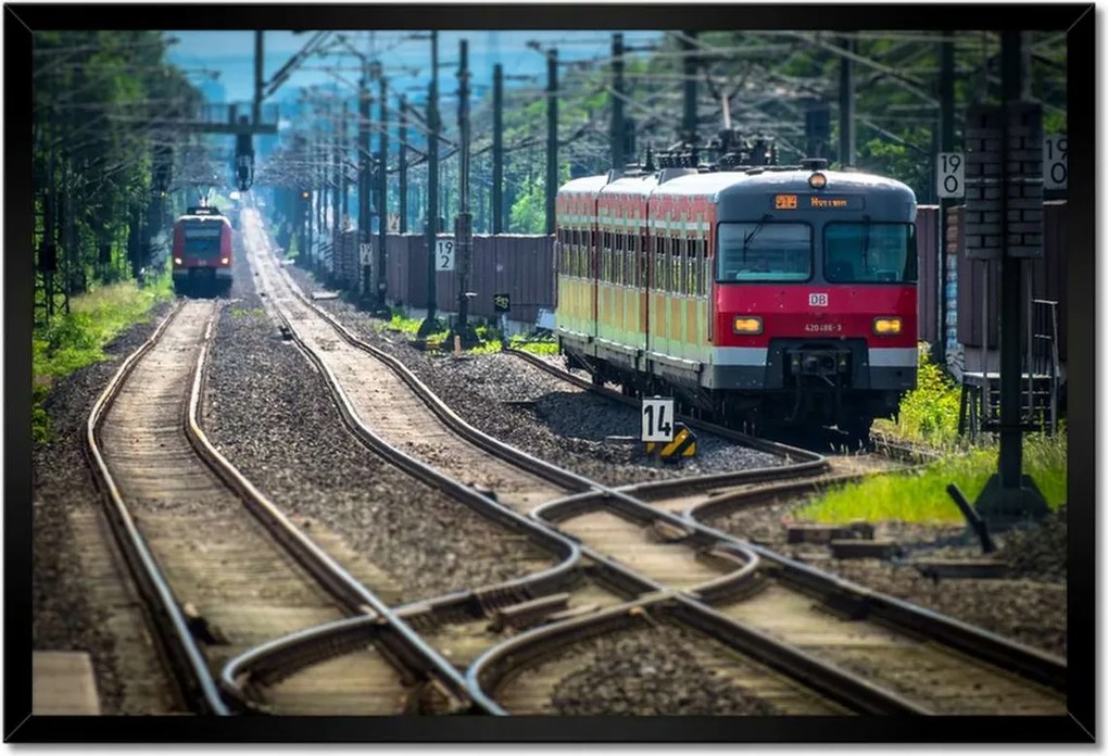Poszterek keretben 60x40 Vasút Vonatok Sínek