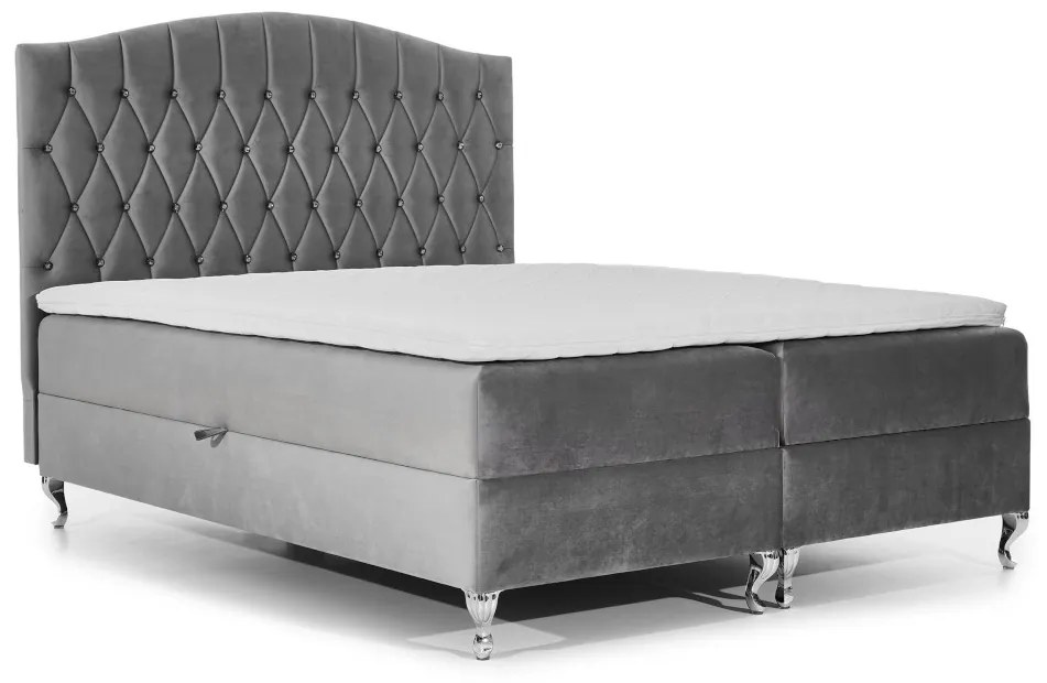 CRUZ kárpitozott boxspring ágy + fedőrész, 160x200, riviera 21