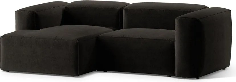 Fekete sarokkanapé (bal oldali-heverő résszel) Bergamo – Cosmopolitan Design