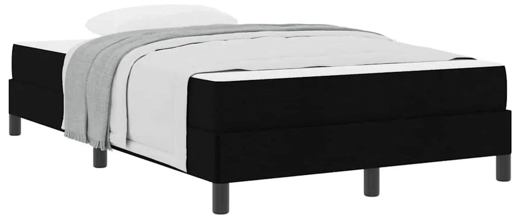 Boxrugós ágy matracmal Fekete 120 x 190 cm szövet