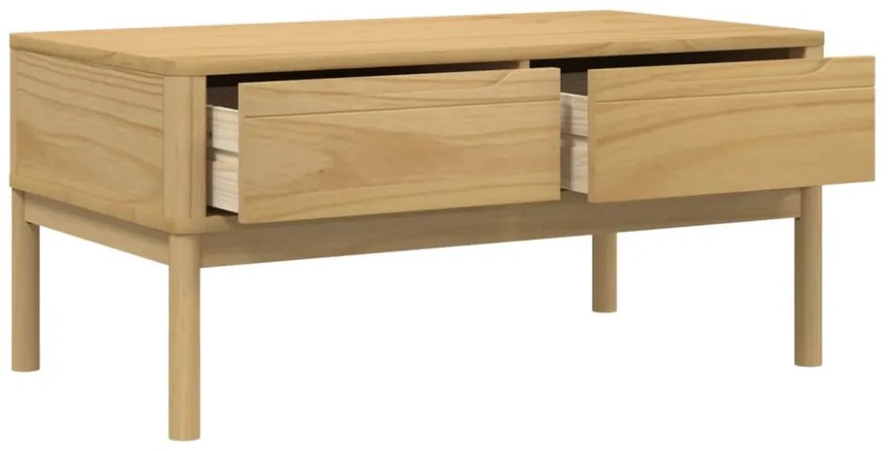 FLORO viaszbarna tömör fenyőfa dohányzóasztal 99 x 55,5 x 45 cm