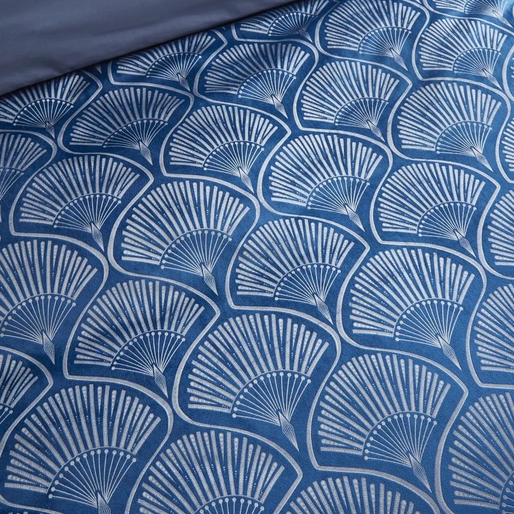 Kék kétszemélyes ágyneműhuzat 200x200 cm Art Deco Pearl - Catherine Lansfield