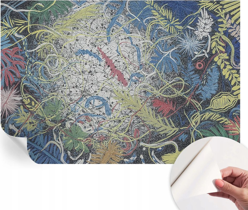 Öntapadós fotótapéta Nappaliba és Hálószobába Növényi örvények 152x104