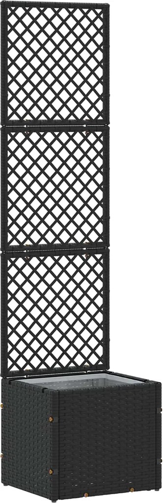 vidaXL Kertifuttató virágágyás Fekete 35 x 30 x 135 cm Fém