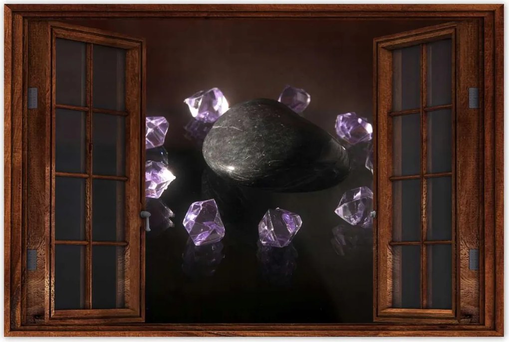 Poszterek 60x40 Lila kristályok