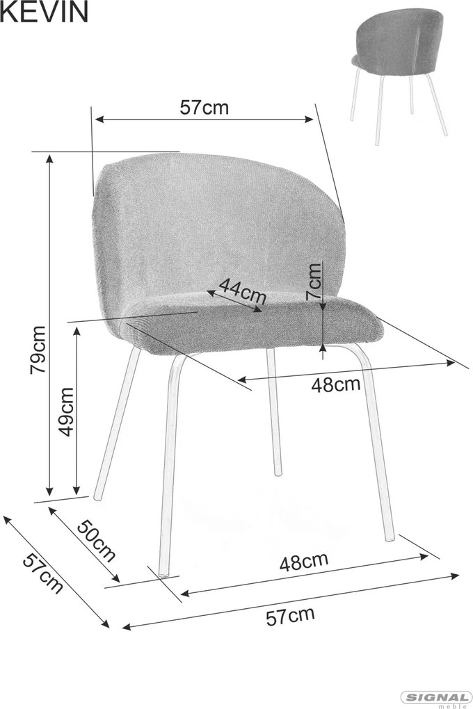 Étkezőszék KEVIN VARDO szürke