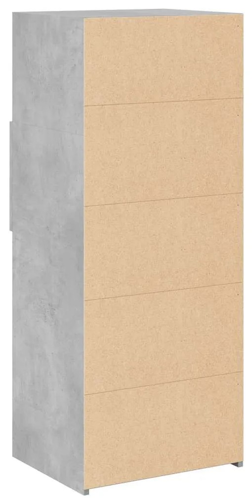 betonszürke szerelt fa magasszekrény 50 x 42,5 x 124 cm