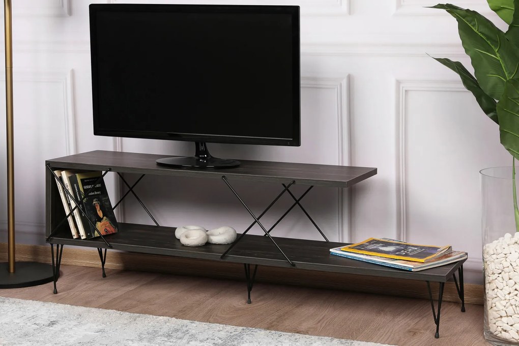 Street TV-állvány, sötétbarna, 120 cm