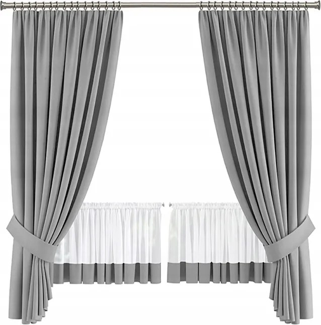 Bella kész függöny és drapéria szett szürke