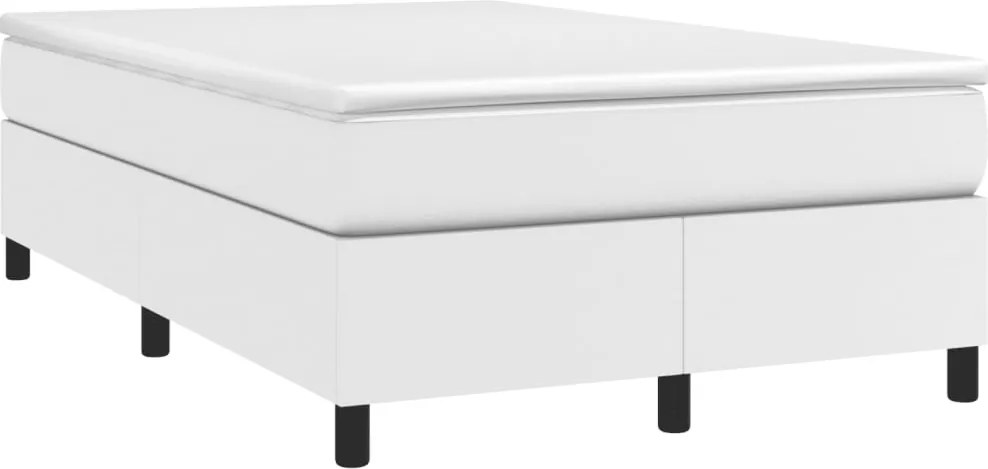 vidaXL fehér műbőr rugós ágy matraccal 120x190 cm