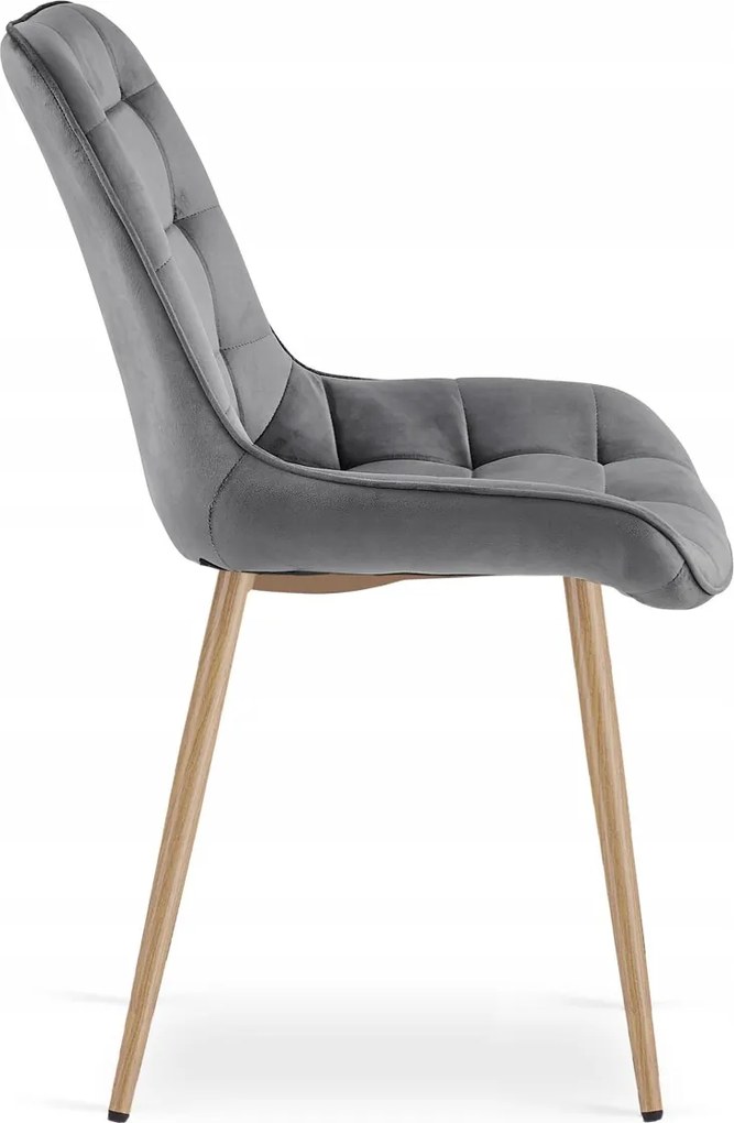 Szürke étkezőszék BERA bársony