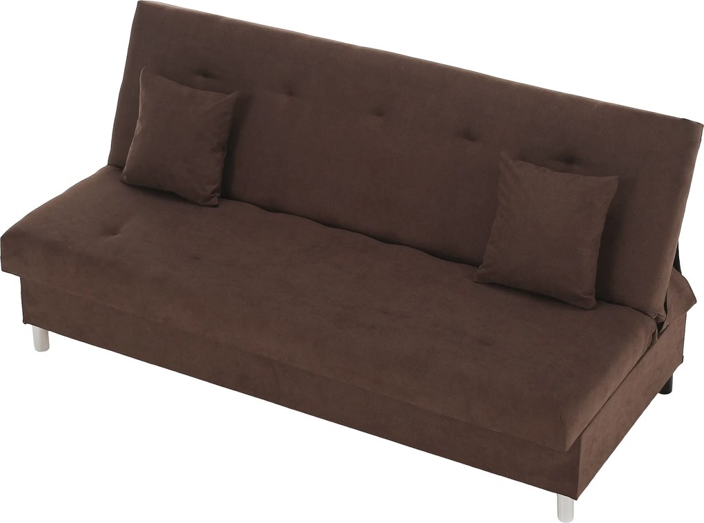 Kihúzható kanapé, barna, ALADA