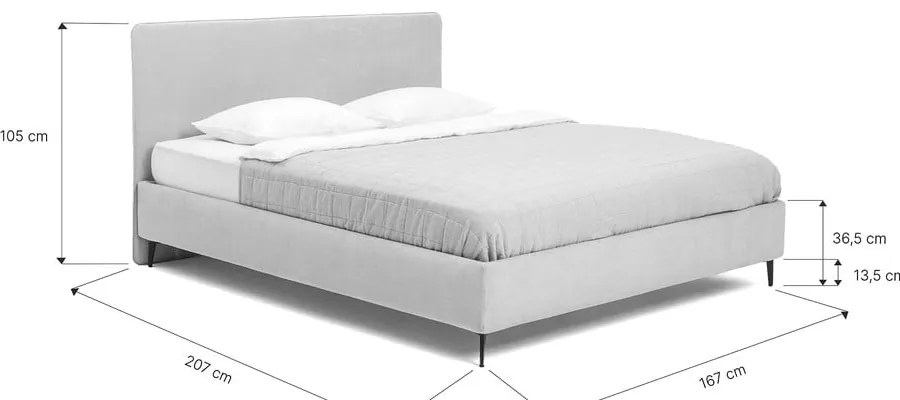 Mustársárga kárpitozott franciaágy ágyráccsal 160x200 cm Noira Slim – Bonami Selection