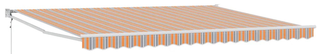 Automatikus Behúzható Napellenző Többszínű Csík 450x300 cm
