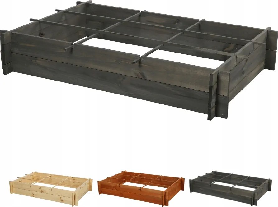 Magasított ágyás zöldségláda fa fűszernövény virágtartó 120x80cm Eko