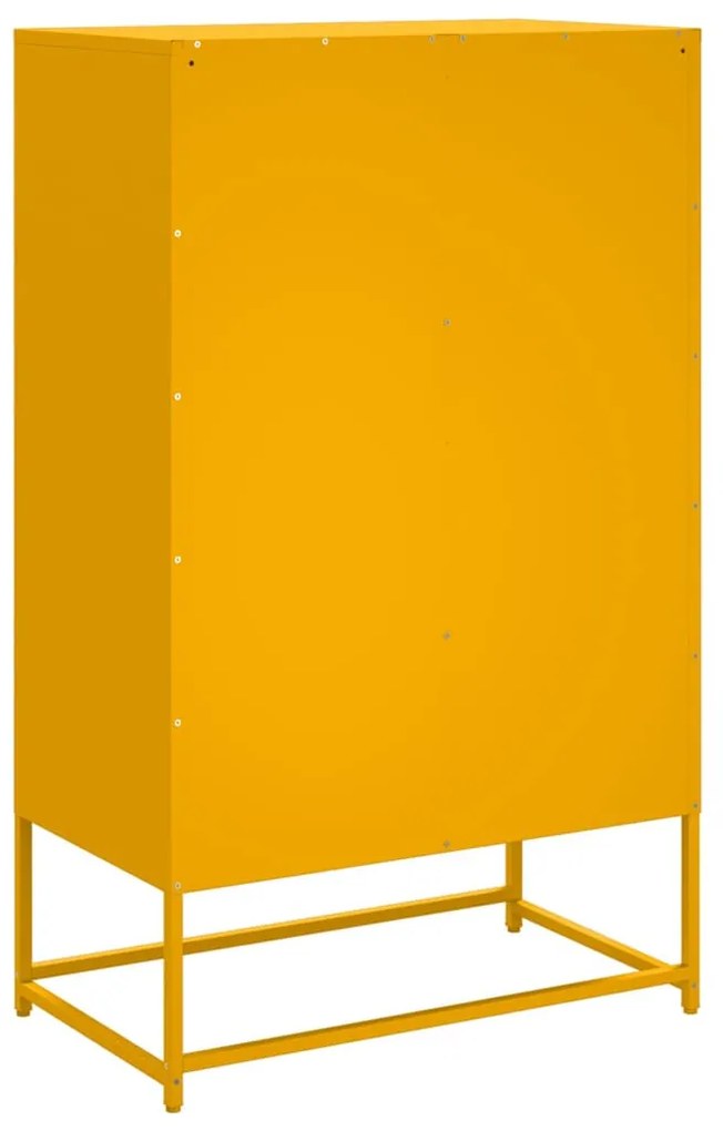 mustársárga acél tálalószekrény 68x39x111,5 cm
