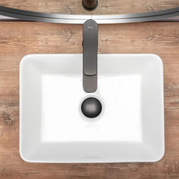 REA-U0952 - Ráültethető mosdó ANITA MINI 31x41 cm kerámia/fényes fehér