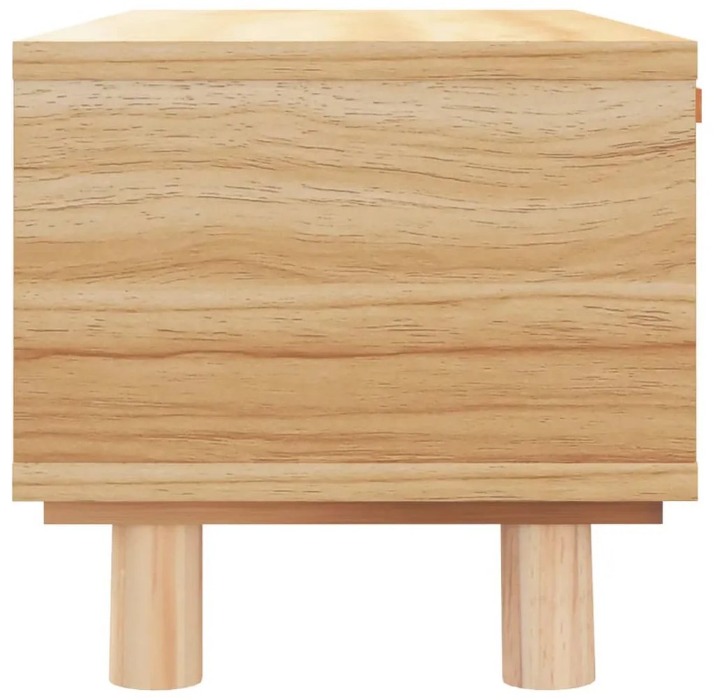Barna szerelt fa és tömör fenyőfa dohányzóasztal 80x40x30 cm