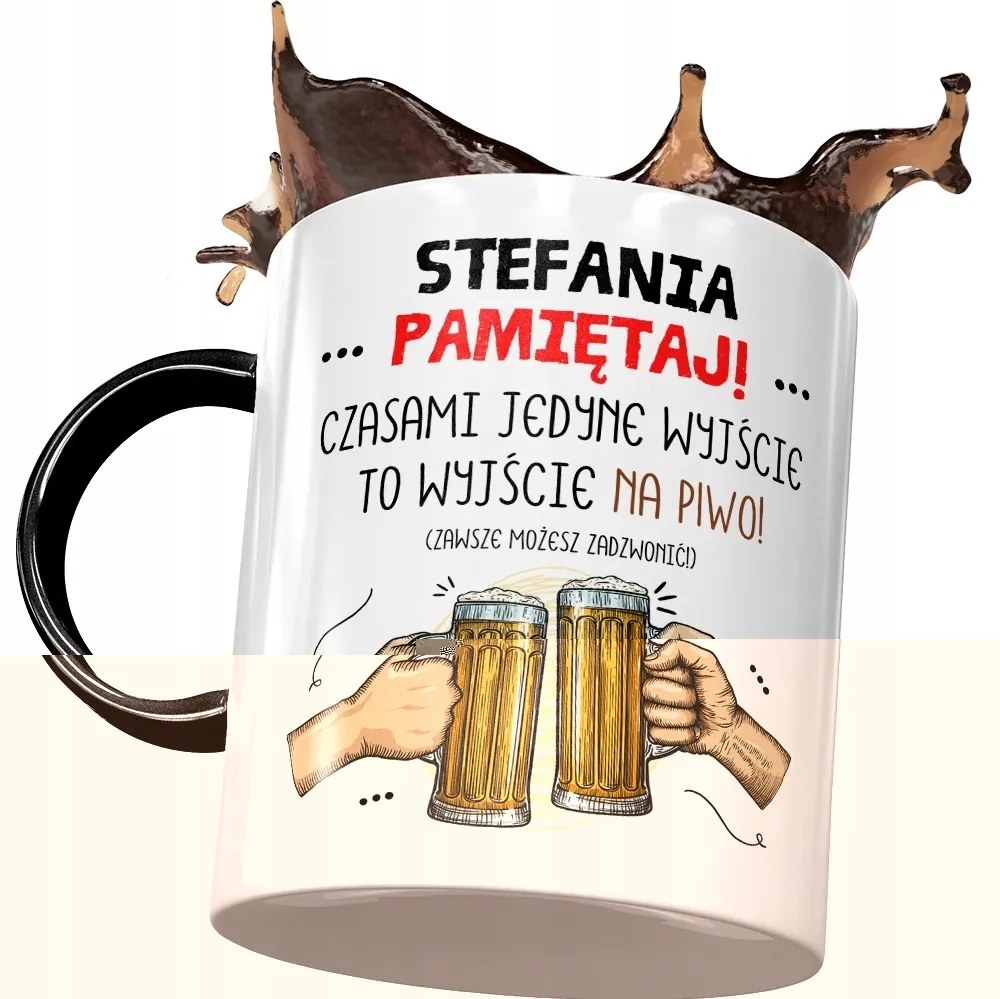 Fekete Bögre Stefánia Barátnőknek Ajándék Nyomtatott Fotóval