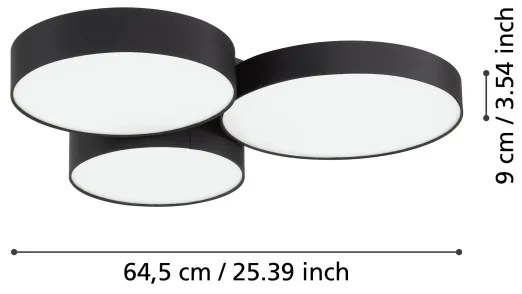 Eglo 900853-LEDRGBW Dimmelhető mennyezeti lámpa BARBANO-Z 3xLED/7,5W/230V fekete