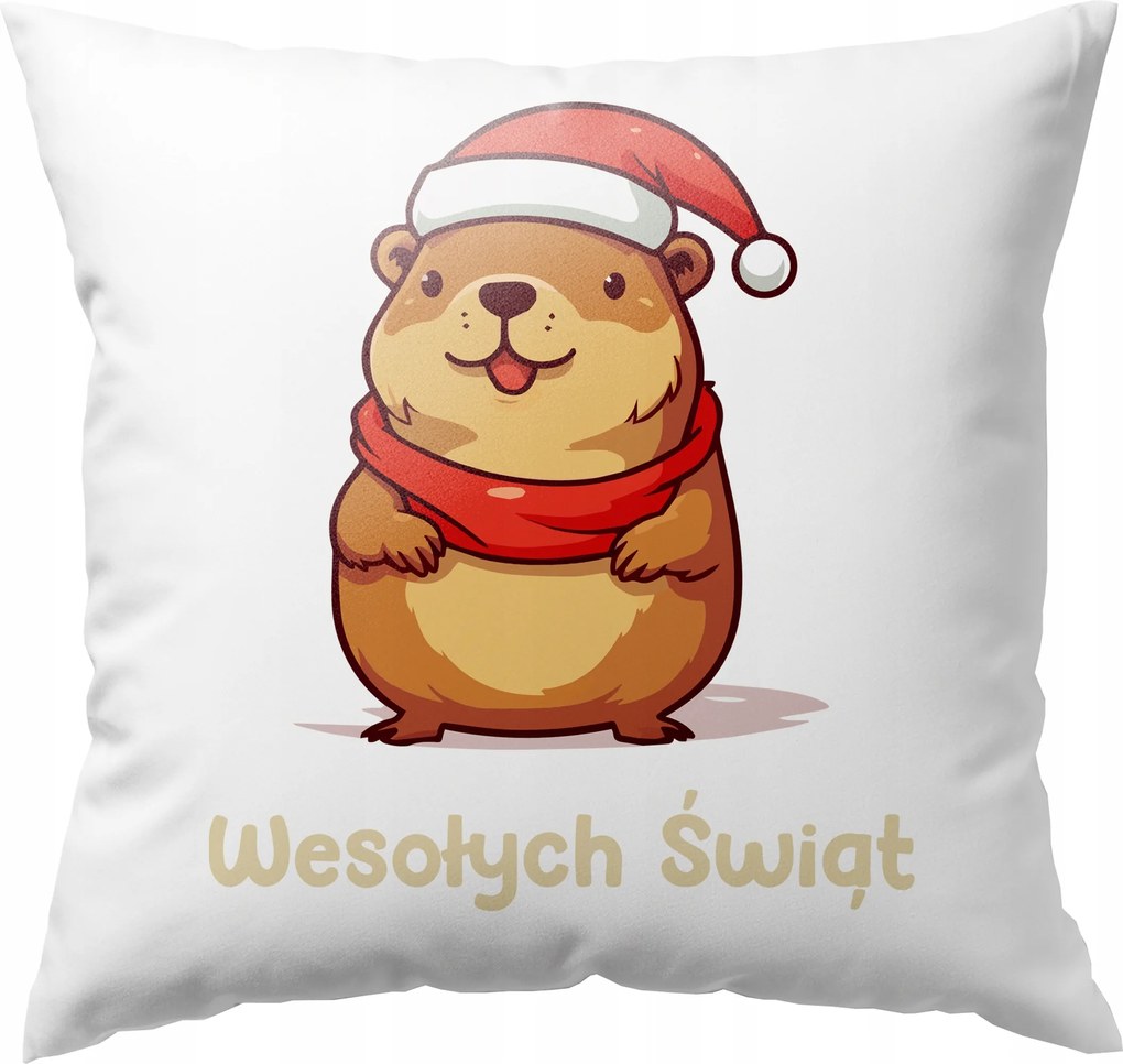 Boldog Karácsonyt Nyomott Párna Kapibara Capy Bara Karácsonyi Ajándék