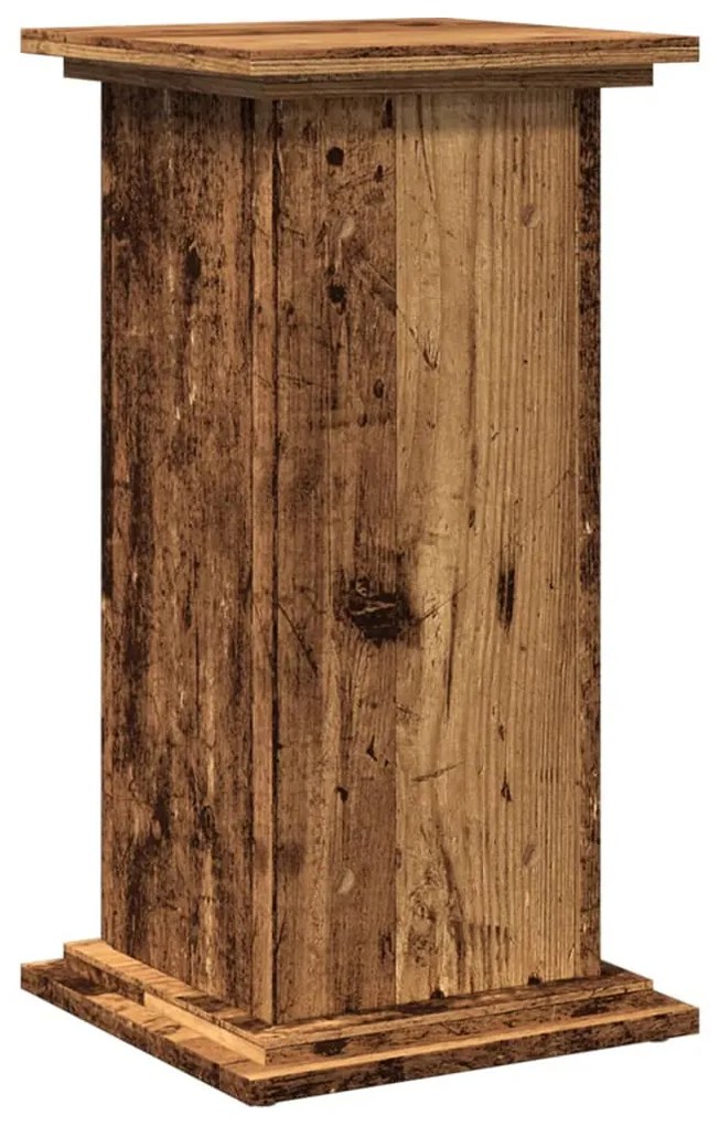 antik fa színű szerelt fa bemutatóállvány tárolóval 31x30x60 cm