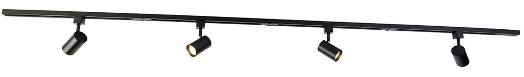 Modern fekete sínrendszer 4 lámpával, 1 fázisú - Yade