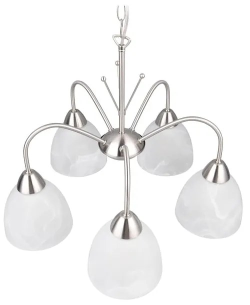 Fehér-ezüstszínű függőlámpa üveg búrával ø 55 cm Dobby – Trio