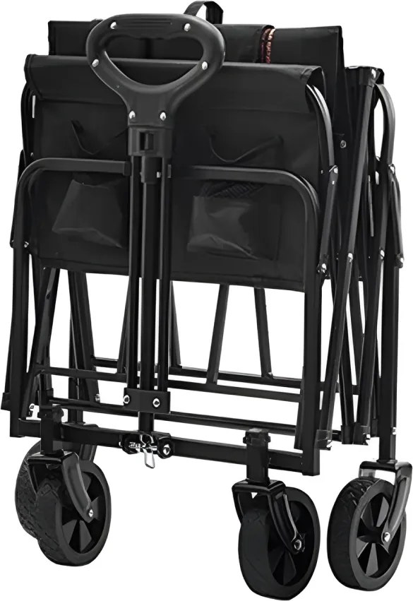 Kerti kocsi, összecsukható, fekete, KARIL