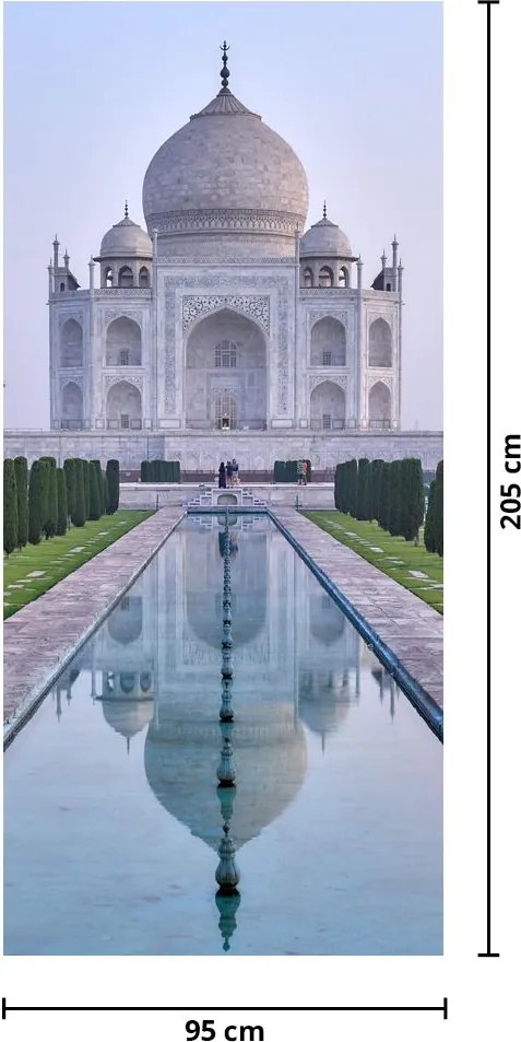 Fotótapéta ajtóra - Taj Mahal napkeltekor (95x205cm)