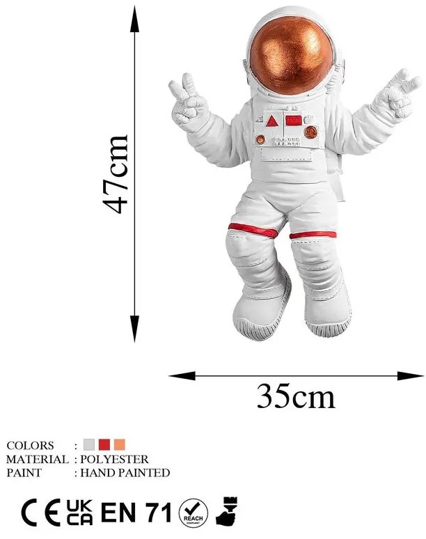Fali Dekoráció, Peace Sign Astronaut - 3