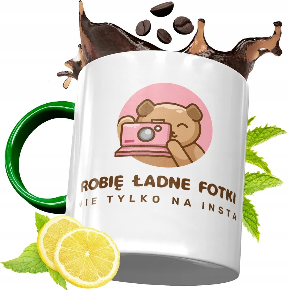 Zöld Bögre Fotósnak Születésnapi Ajándék Fényképes Nyomtatással