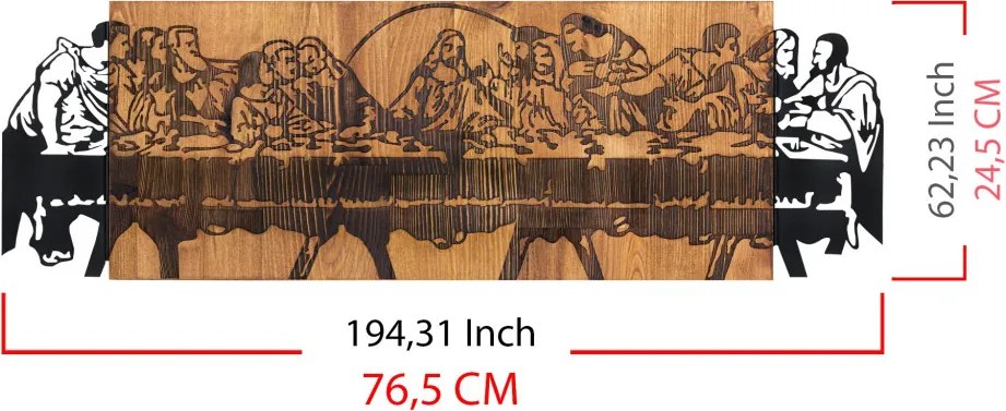 Last fém fali dekoráció, 76,5×24,5 cm