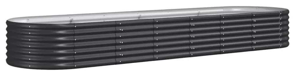 antracitszürke horganyzott acél kerti magaságyás 296x80x36 cm