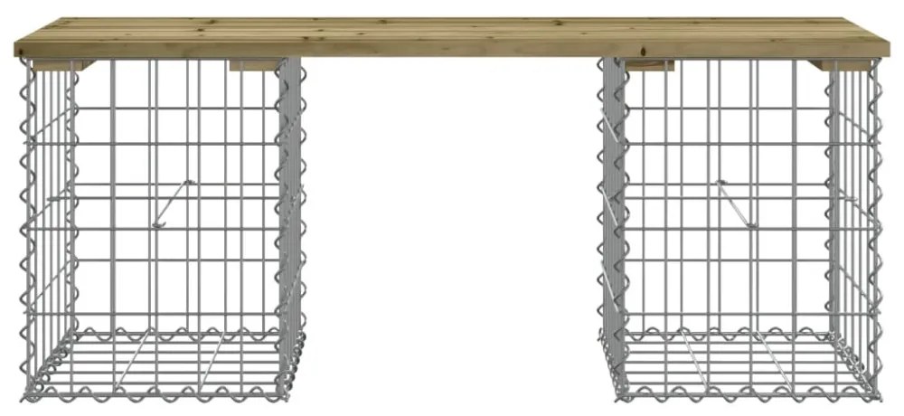 impregnált fenyőfa gabion kerti pad 103 x 31 x 42 cm