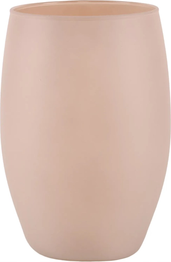 Modern üveg virágváza Tyra 20 cm matt rózsaszín ajándék