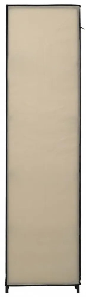 krémszínű szövet ruhásszekrény tárolórekeszekkel 150x45x176 cm