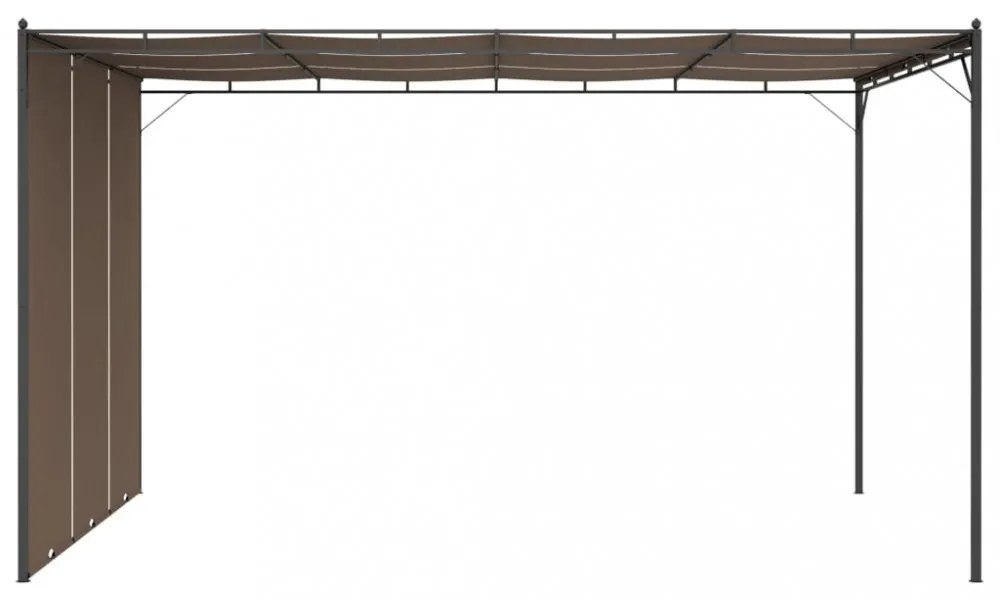 tópszínű kerti pavilon oldalfüggönnyel 4 x 3 x 2,25 m