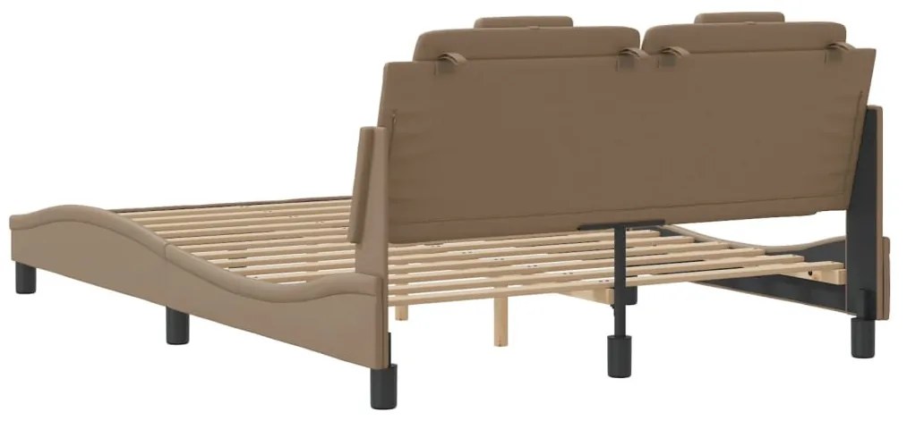 cappuccino színű műbőr ágykeret Viana matrac nélkül 140x200 cm