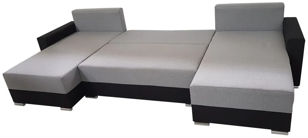 RONNY U ágyazható ülőgarnitúra, 346x90x159, berlin 01/fehér öko-bőr