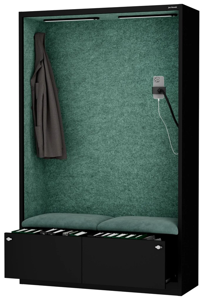 Sally 1150mm korpus Czarny - siedzisko Zielony