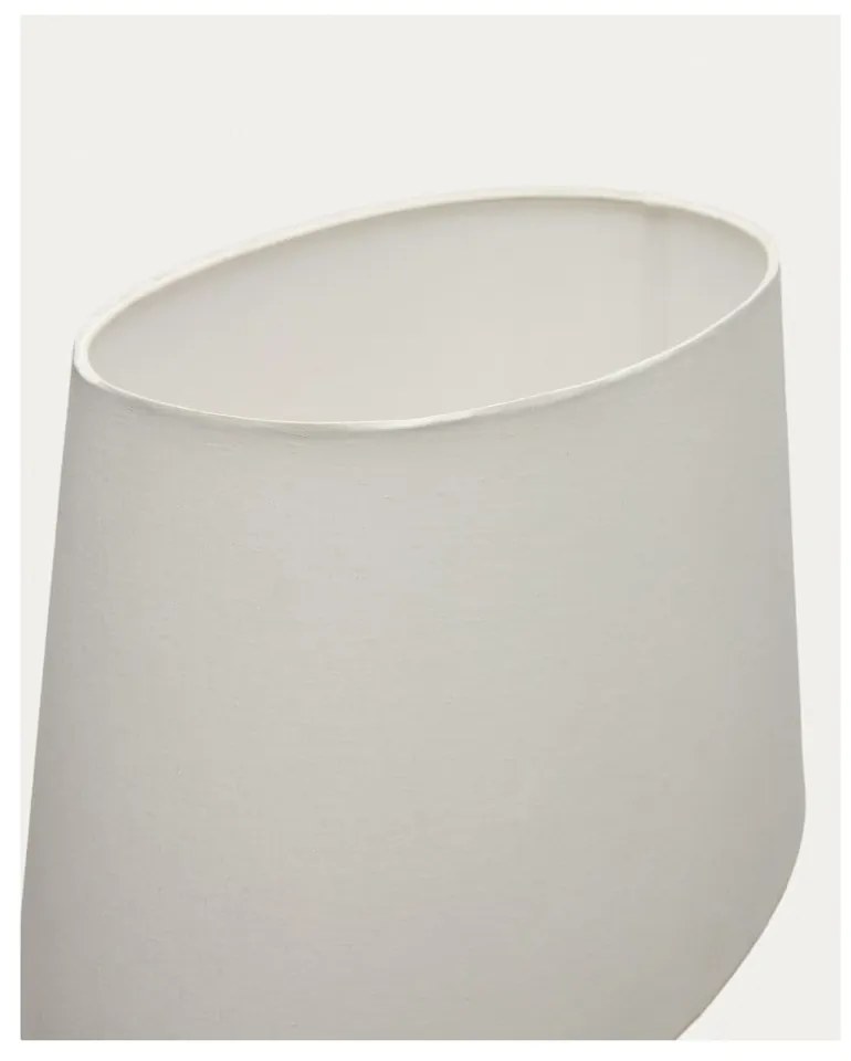 Fekete-fehér asztali lámpa textil búrával (magasság 72 cm) Foixa – Kave Home