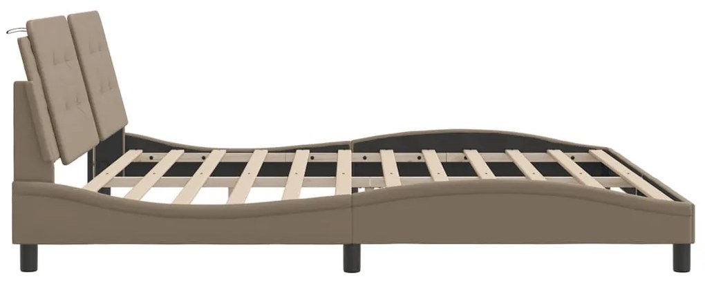 cappuccino színű műbőr ágykeret matrac nélkül Zadar 200x200 cm