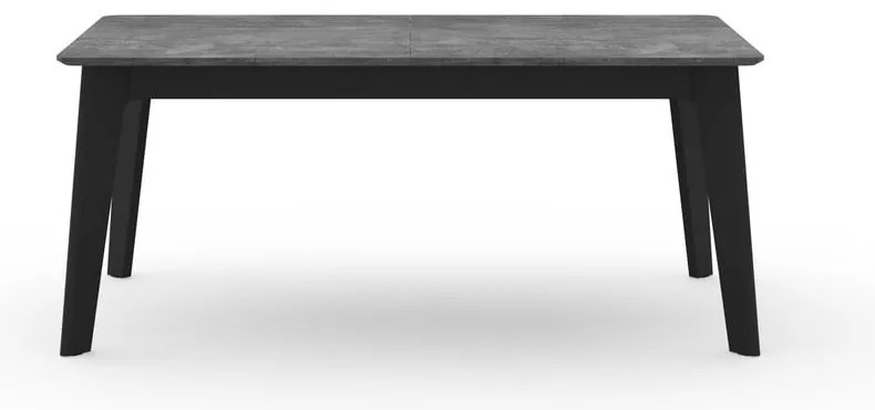 Fekete bővíthető étkezőasztal beton dekoros asztallappal 100x180 cm Shadow – TemaHome