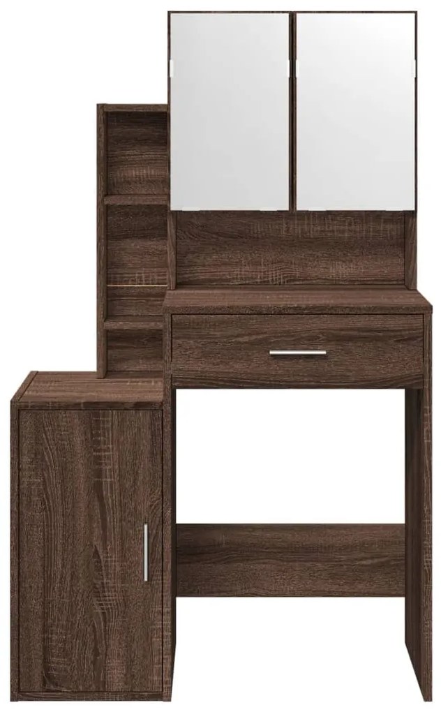 barna tölgy színű fésülködőasztal szekrénnyel 80 x 35 x 132 cm