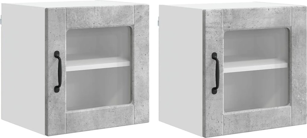 vidaXL Konyhaszekrény 2 pcs Beton Szürke 40 x 31 x 40 cm Faanyag
