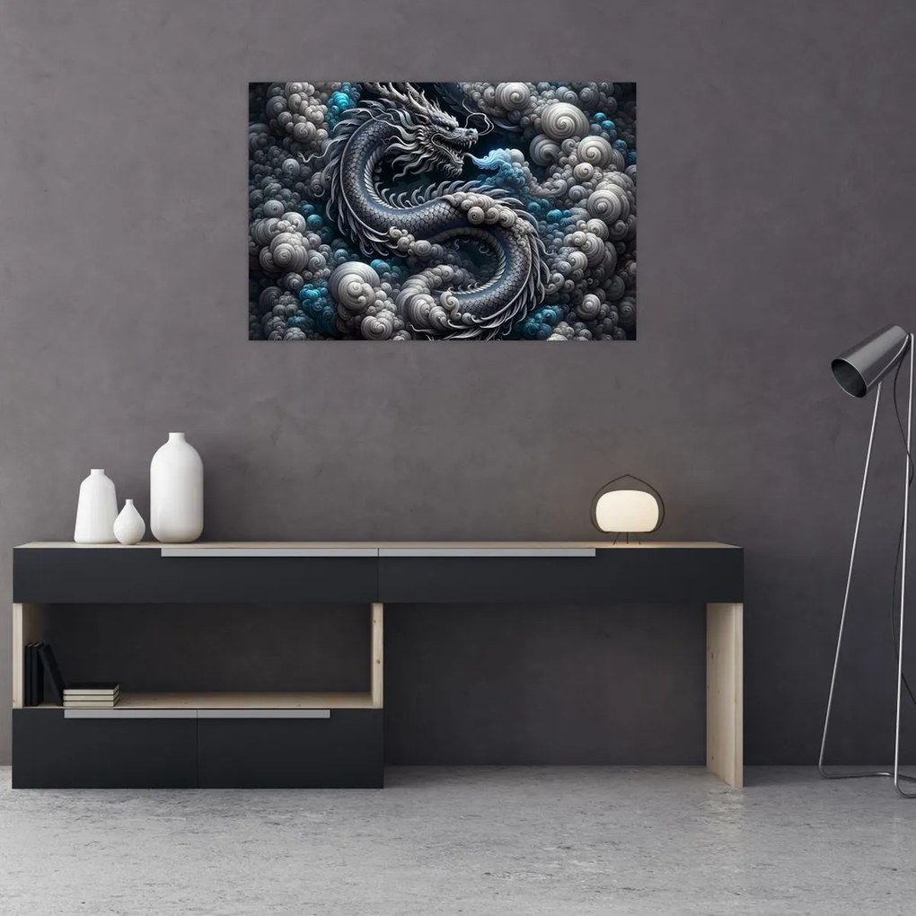 Kép – Sárkány a füstben (90x60 cm)