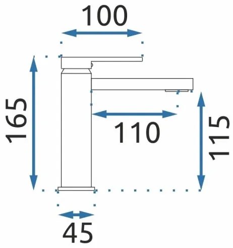 REA-B6555 - VERSO mosdócsaptelep, 16,5 cm, szálcsiszolt arany