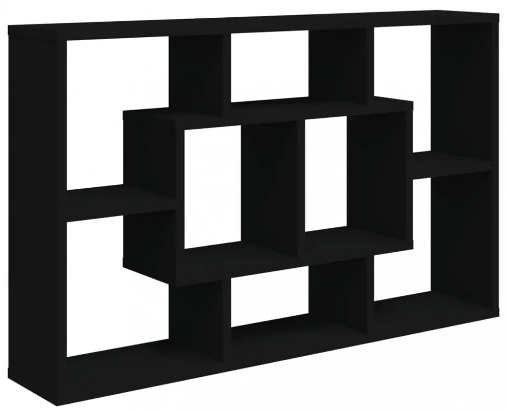 fekete szerelt fa fali polc 85 x 16 x 52,5 cm